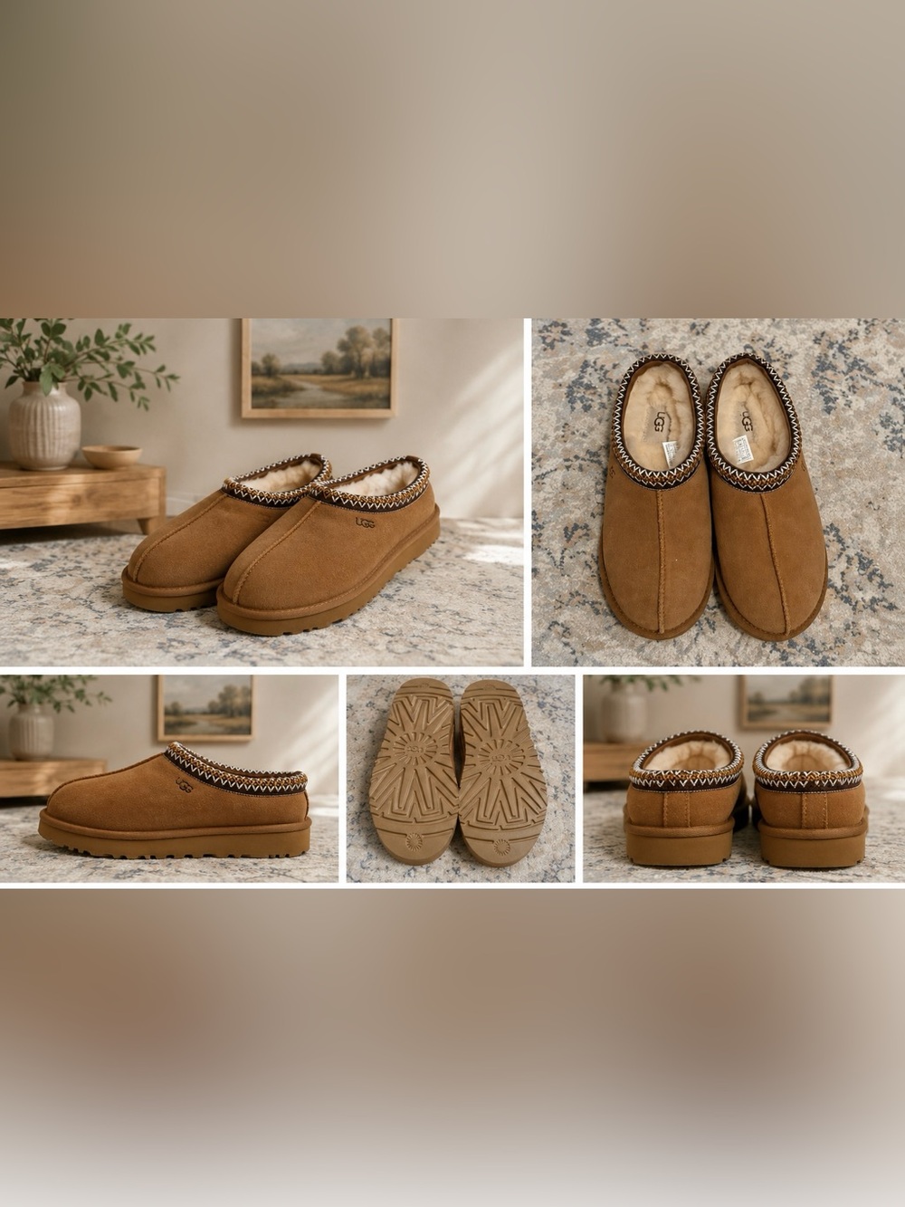 UGG Tasman Chestnut Suede Slippers Women’s Size 7